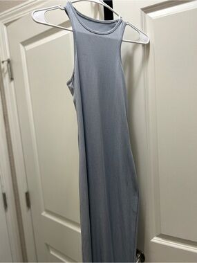 Sleeveless Ribbed Maxi Dress - Grey